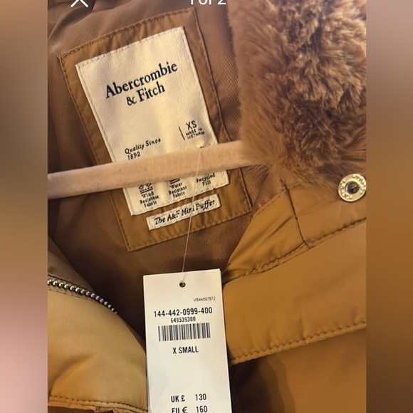 New Abercrombie puff jacket - Picture 2 of 2